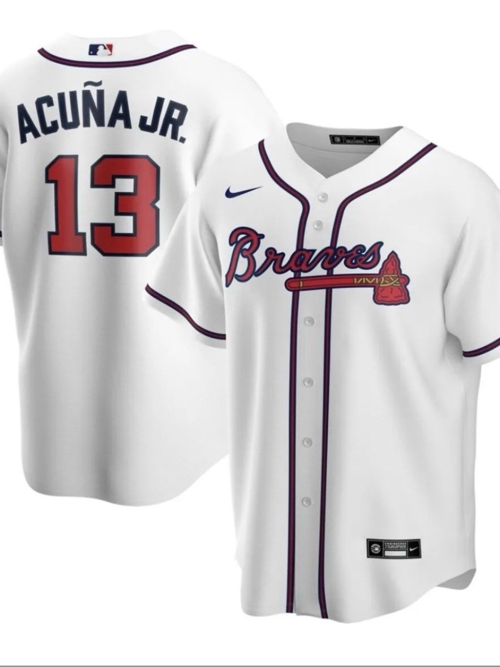 Nike White Atlanta Braves Acuña Jr. #13 Baseball Jersey